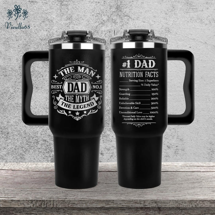 Christmas Gifts For Dad - Dad The Man The Myth The Legend Tumbler 40Oz, Birthday Gifts for Dads from Daughter, Son, Kids, Papa Mug for Daddy Elderly Fathers, Christmas Presents Ideas and Coffee Cups