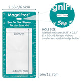 MAGDEPO 6X Pocket Magnifier Small Square 1.75" Acrylic Magnifying Glass Portable Folding Loupe (2 Pack) and 3x Bookmark Magnifying Sheet Magnifiers for Reading, Maps, Labels, Hobbies and Inspections