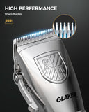 GLAKER Hair Clippers for Men,Professional Mens Hair Clippers Cordless Clippers for Hair Cutting, Hair Clippers and Precision Trimmer Kit Zero Gap Trimmer with LED Display 15 Guide Combs