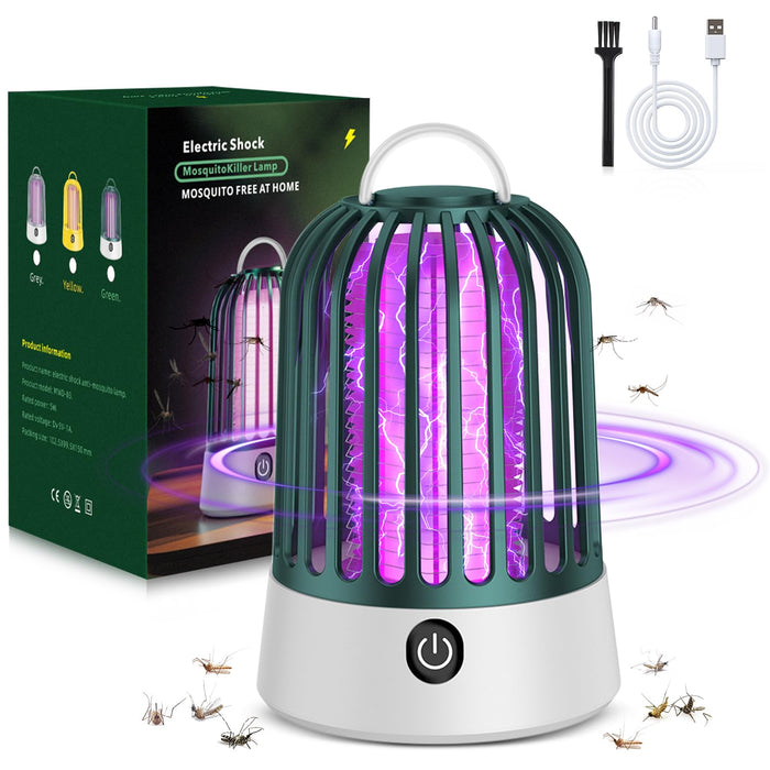 2 in 1 Bug Zapper Indoor Electronic Mosquito Zapper USB Rechargeable Mosquito Trap, Outdoor Fruit Flies Killer Indoor LED Lantern