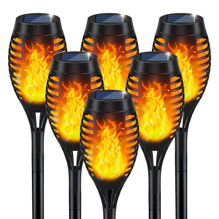 IkeeRuic Solar Torch Light with Flickering Flame for Halloween Decorations