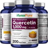 NusaPure Quercetin 1000mg - 200 Veggie Caps (Non-GMO, Vegan, Vegetarian) Bioperine