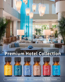 VTS Hotel Scent Essential Oils Set, Luxury Hotel Collection Diffuser Oil, Aromatherapy Gift Hotel Inspired Fragrance Oil Blends (6 x 10mL) for Waterless Diffusers for Home, Soap & Candle Making Scents