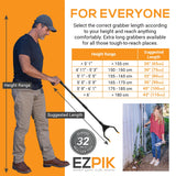 Ezpik 32" Foldable Grabber Reacher Tool for Seniors - Grabbers for Elderly Grab It Reaching Tool Heavy Duty Pickup Trash Picker Upper Tool - Claw Grabber Stick for Reaching Aids, Gripper Weed Grabber