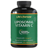 Life's Fortune Liposomal Vitamin C 2100 mg, Fast Acting Absorption, Higher Bioavailability Supporting Immune System, High Antioxidant Supplement Formula – Collagen Booster – 180 Capsules