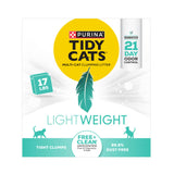 Purina Tidy Cats Low Dust, Clumping Cat Litter Odor Control, LightWeight Free and Clean Unscented, Multi Cat Litter - 17 Lb. Box