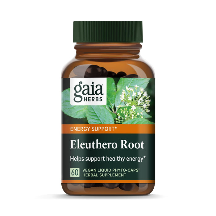Gaia Herbs Eleuthero Root - Energy, Stamina & Mental Endurance Support - Eleuthero Root (Siberian Ginseng) Adaptogen Herbal Supplement - 60 Vegan Liquid Phyto-Capsules (30-Day Supply)