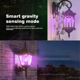 OMK 【Upgraded】 Purple LED Flame Light Bulbs - Flickering Light Bulbs with Gravity Sensing, E26 Base Flame Bulb, Holiday Christmas Indoor Outdoor Light Bulbs, Valentine Decoration Gifts Lights (2Pack)