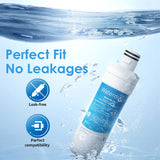 Waterdrop LT1000PC ADQ747935 Refrigerator Water Filter and Air Filter, Replacement for LG® LT1000P®, LMXS28626S, LFXS26973S, LFXS26596S, LFXS28596S, ADQ74793501, ADQ74793502 and LT120F®, 3 Combo