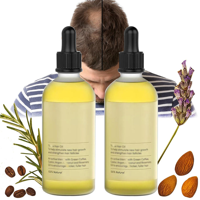 Veganic Natural Hair Growth Oil, Veganic Hair Growth Oil, veganic hair oilfor Dry Damaged Hair and Growth, Vegan Hair Growth Oil for Women Men Organic (2pcs)