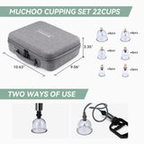 Cupping Set Professional Chinese Acupoint Cupping Therapy Sets Portable, Suction Hijama Cupping Set with Vacuum Magnetic Pump Cellulite Cupping Massage Kit 22-Cup Travel Case