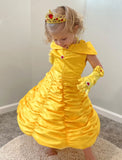 knemmy Princess Costume Dresses for Girls Costumes Halloween Cosplay Birthday Outfit Yellow