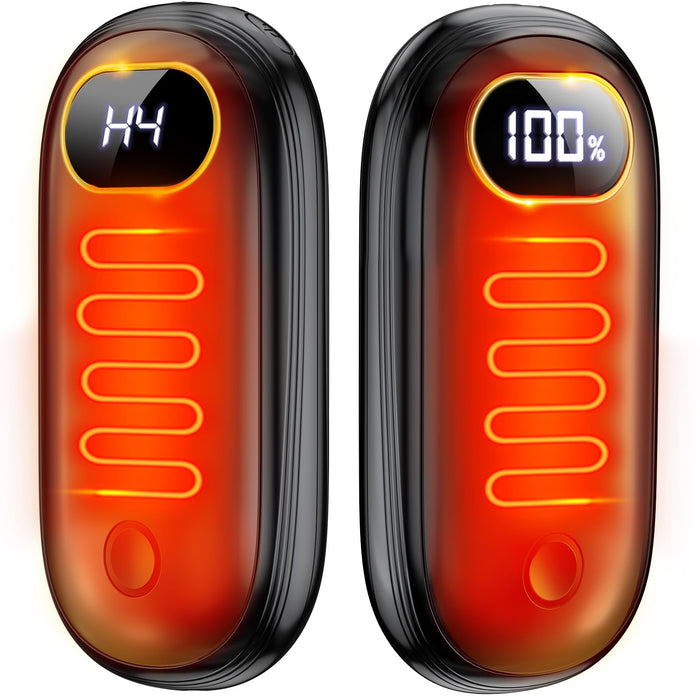 Hand Warmers Rechargeable - Electric Hand Warmers 2 Pack with Dual-Sided Heating for 15Hrs Warmth, LED Display & Flashlight, Hunting Essentials, Christmas Gifts for Man Women Raynauds Golf