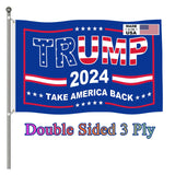 Trump 2024 Flag,3x5 FT Trump Flag Double Sided 3 Ply,Take America Back Trump Flags Banner UV & Fade Resistant 2 Brass Grommets for Outdoor Indoor(Blue)