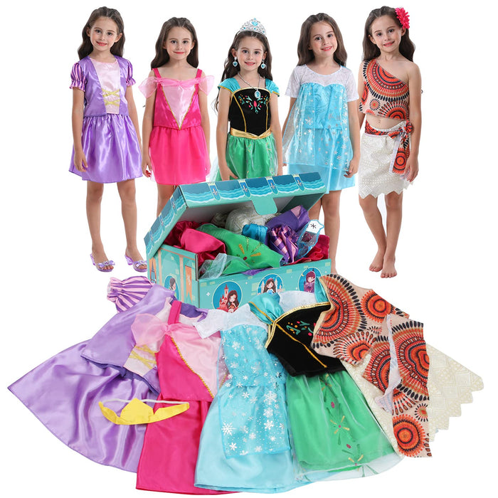 VGOFUN Princess Dresses for Girls - Dress up Clothes for Toddler Girl Pretend Play Gift for 3-6 Year Halloween Christmas Birthday