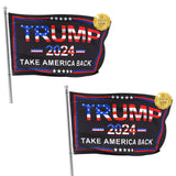 2024 Flag for Take America Back, 3x5 Ft Trump Flag 2024 Polyester Banner with Brass Grommets Outdoor, Decoration Premium Presidential Election Banner 100D Polyester, UV Protection，2 flags Made in USA