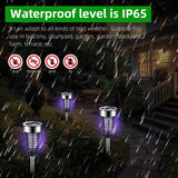 Jahy2Tech 4 Pcs Solar Bug Zapper Outdoor Mosquito Zapper Mosquito Killer Lamp for Patio Yard Garden Pathway Insect Mosquito Repellent Purple and White Light