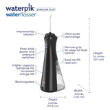 Waterpik Cordless Plus Water Flosser with 4 Flossing Tips, Rechargeable and Portable for Travel and Home, ADA Accepted, Black WP-462