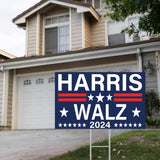 Harris Waltz 2024 Yard Sign Kamala Harris For President Yard Sign Election For Democracy 18x12 inches Outdoor Lawn Garden Sign Double Sided With H-shaped Metal Stake