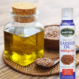 Mantova Flaxseed Oil, 100% Pure Cooking Spray with Omega-6, perfect for Keto snacks, baking, or seasoning for cooking, our oil dispenser bottle lets you spray, drip, or stream with no waste, 5 oz