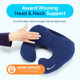 Sunnybay Chiropractic Neck Pillow Recliner- Travel Pillow for Neck Therapy, Stress & Pain Relief - Therapeutics Neck Pillow - Original Neck Support (Large, Navy Blue)