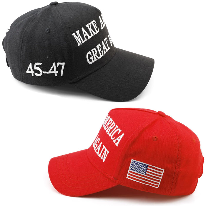 Puoyis MAGA Hat Make America Great Again Hat, 45-47 Trump Hat, Trump 2024 KAG Hat Baseball Cap