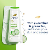 Dove Body Wash Deep Moisture, Sensitive Skin, Cucumber and Green Tea, and Shea Butter & Vanilla Collection 4 Count Skin Cleanser with 24hr Renewing MicroMoisture 20 oz