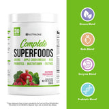 Complete Superfoods, Greens & Reds Blend*, Apple Cider Vinegar, Digestive Enzyme Blend*, Probiotic Blend*, Multivitamin* (Raspberry Pomegranate - 30 Servings)