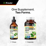 BIO KRAUTER Goldenseal Root Supplement - Organic Goldenseal Capsules 700 mg - Traditional Herbal Supplement - 100 Vegan Pills