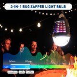 vertmuro Portable Bug Zapper Outdoor Indoor, Electric Mosquito Fly Killer Lamp with Three Lighting Mode, USB Rechargeable Light Bulb Zapper for Camping, Home, Patio (1 Pack)