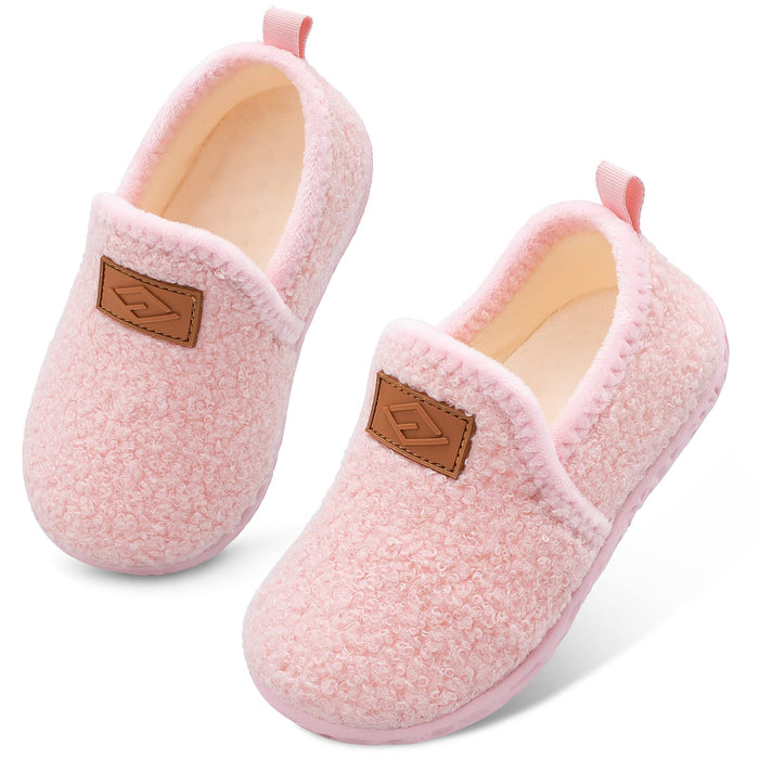 Lefflow Toddler Slippers Girl House Bedroom Slippers Winter Baby First Walking Sock Shoes Toddler Essentials Christmas Pink Size 4.5-5