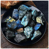Zenkeeper 1Lb Raw Labradorite Stones for Tumbling, Polishing, Rough Labradorite Crystals Bulk Rough Gemstone for Jewelry Making, Healing, Meditation, Reiki