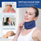 CozyHealth Neck Brace for Neck Pain and Support, Soft Neck Support Relieves Pain & Pressure in Spine for Women & Men, Wrap Align Stabilize Vertebrae Foam Cervical Collar for Sleeping (GBlue, M, 3.5" Middle Height)