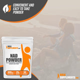 BULKSUPPLEMENTS.COM NAD Powder - Nicotinamide Adenine Dinucleotide, NAD Supplement 500mg - for Energy Support, Pure & Gluten Free, 500mg per Serving, 25g (0.88 oz) (Pack of 1)