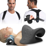 Neck Stretcher & Posture Corrector for Women and Men, FSA HSA Eligible, Cervical Neck Traction Device for Spine Alignment, Adjustable Upper Back Support for Neck Shoulder Back Pain Relief (Black)