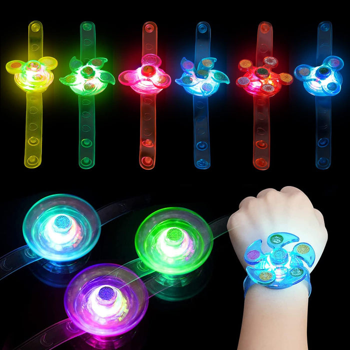 12 Pack LED Light up Bracelet Fidget Toys, Party Favors for Kids 4-8 8-12, Glow in The Dark Birthday Party Supplies, Pinata Goodie Bags Stuffers for kids, Halloween Party Favors Christmas Kids Gifts