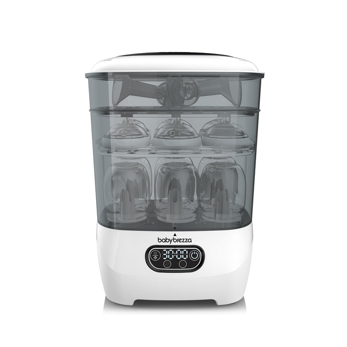 Baby Brezza Bottle Sterilizer and Dryer Advanced – 33% Faster - Largest Capacity Steam Sanitizer - Universal Sterilization Machine for All Bottles + Pump Parts - HEPA Air Filter