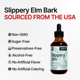 Slippery Elm Bark 4 fl oz Liquid Extract - Gut Health, Respiratory & Immune Support - Ulmus Rubra Tincture - Natural Herbal Drops for Man & Woman - Family Size - High Potency - 90-Day Supply