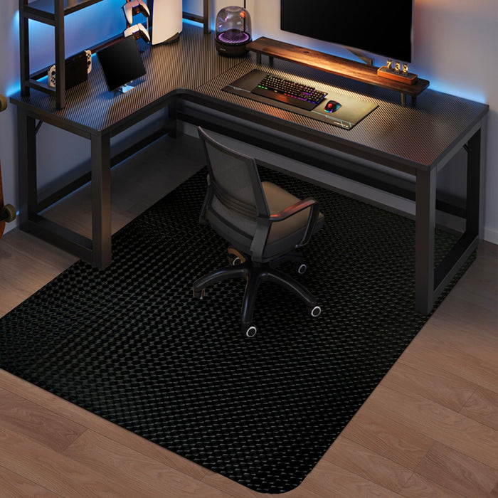 Vicwe Gaming Chair Mat for Hardwood Floor, 60"×46" Large Office Chair Mat, PVC Computer Chair Mat, Easy Glide, Floor Protector for Rolling Chair-Black