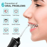 Water Flosser,Water Flosser Cordless,Uthvouxy Portable Dental Flossers with 4 Modes 5 Tips,Dental Care,Waterproof Oral Irrigator Rechargeable Powerful Teeth Oral Cleaner for Home & Travel-Black