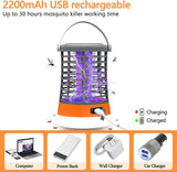 Bug Zapper, Electronic Fly Trap Camping Lamp Waterproof Mosquito Killer Rechargeable Fly Repellent Killer Portable Bug Zapper with Tent Light, Camping Accessories, Camping Gear