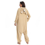 NAITOKE Adult Animal Onesie Halloween Costume Cosplay One-Piece Pajamas Women Man Teens Khaki