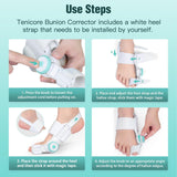 TENICORE Bunion Corrector for Women Men Big Toe, Adjustable Knob Bunion Splint for Bunion Relief, Orthopedic Toe Straightener with Anti-slip Heel Strap, Suitable for Left and Right Feet (1PC)