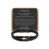 JoycuFF Fathers Day Birthday Gifts for Son Bracelet from Mom, To My Son Birthday Gift, Mother And Son Knot Mens Bracelet from Mom, Christmas Anniversary Ideas Gifts for Son Men Guys