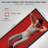 Red Light Therapy Large Mat for Whole Body Relief 71''x31'' Infrared Therapy Blanket 1280pcs Beads 660nm 850nm Red Infrared Therapy for Full Body Parts Relief at Once