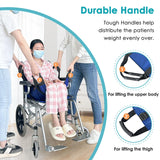 Patient Lift Stair Slide Board Transfer Emergency Evacuation Chair Wheelchair Belt Safety Full Body Medical Lifting Sling Sliding Transferring Disc Use for Seniors,handicap (Blue - 4 Handles)