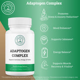 2nd Springs Adaptogen Complex Calmness, Energy and Vitality Booster - Ashwagandha, Ginseng, Rhodiola, and More - Promotes Balance, Focus, and Overall Well-Being - 60 Vegetarian Capsules