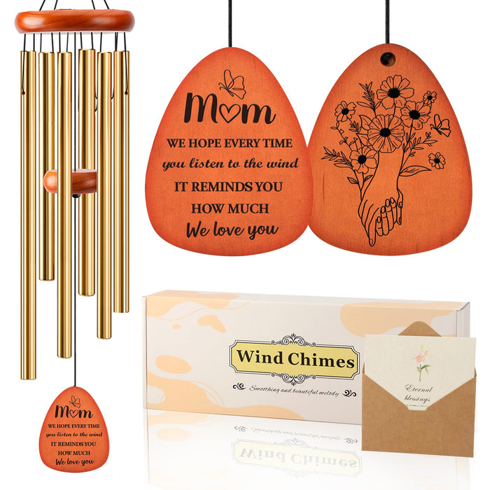 32" Wind Chimes Birthday Gifts for Mom from Daughter Son, Mom Birthday Gifts Mothers Day, Gold