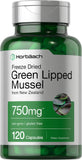 Horbäach Green Lipped Mussel | 750 mg | 120 Capsules | from New Zealand | Premium Freeze Dried Mussel Powder | Non-GMO and Gluten Free