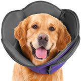 IDOMIK Dog Cone for Dogs After Surgery, Comfy Soft Dog Cones for Large Medium Small Dogs Cats, Adjustable Protective Dog Recovery Collars & Cones Alternatives to Prevent Pets from Licking Wounds,M